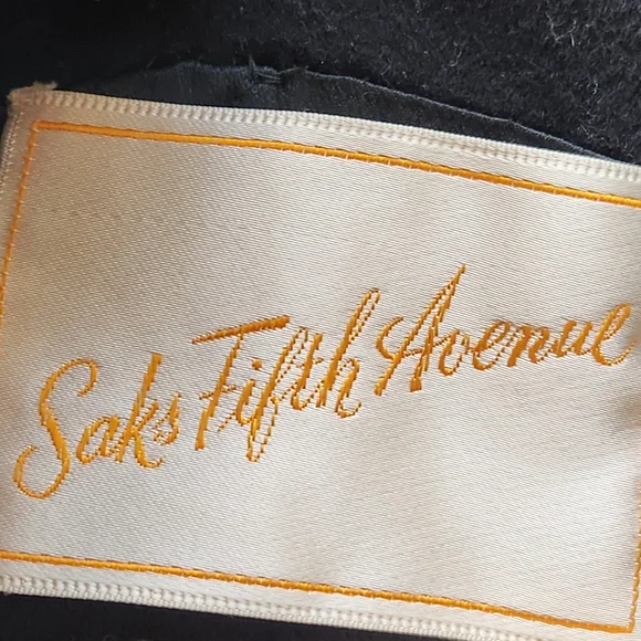 SAKS FIFTH AVENUE Women's Coat Large Wool Luxury Vintage Double Breasted Long - Picture 3 of 9